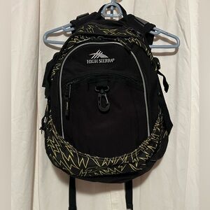EUC High Sierra Fatboy Backpack Black & Yellow